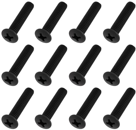 LT Easiyl 30x Bohrfutterschrauben mit Linksgewinde M5x25mm Schwarz Flachkopf für Bohrfuttermontage