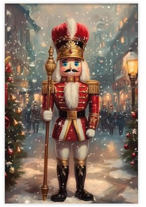 MGHDGD Nussknacker, Weihnachtskunst, Bauernhaus-Dekor, Leinwandposter, Wandkunst, Dekordruck, Bild, Gemälde für Wohnzimmer, Schlafzimmer, Dekoration, 30 x 45 cm