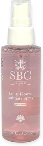 SBC Skincare Lotus Flower Intimate Spray 100ml | pH Balanced Feminine Hygiene Mist for Dryness & Discomfort | Menopause & Perimenopause Relief | Vegan Intimate Spray