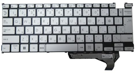 LFGOZSD Laptop-Tastatur für ASUS für ZENBOOK14 für OLED UM3402Y UM3402YA UX3402V UX3402VA BX3402Z mit Hintergrundbeleuchtung ohne Rahmen Silber Japanisch JP(UX3402V)