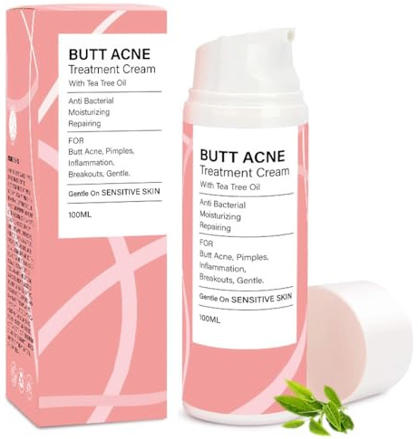 Butt Acne Cream for Women, Body Cream for Back, Repair Moisturiser with Tea Tree Oil, for Sensitive Skin, Delicate & Smooth