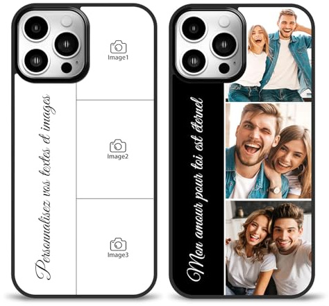 Easycosy iPhone Case Personalised Photo for iPhone 17 16 15 14 13 12 11(Pro Max/Pro/Plus/Air/SE/Mini/XR/X/Xs)Custom TPU Full Protection Phone Case with Multiple Pictures Personalised Gifts for Couples