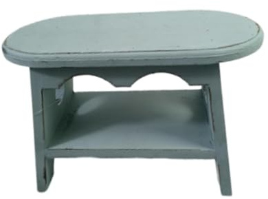 Harilla Tabouret en Bois pour Plantes, Support Ovale pour Pots de Fleurs, pour Bureau, Salon, décoration d'intérieur, Bleu
