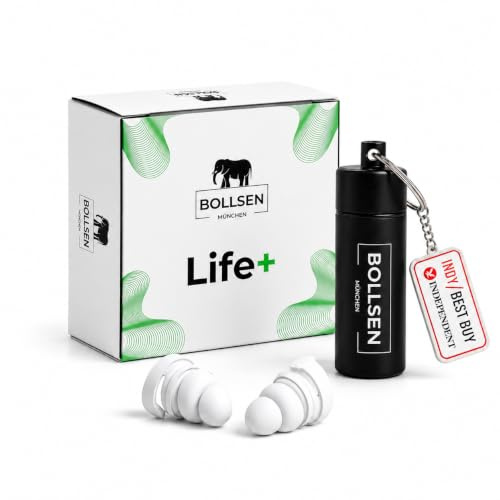 BOLLSEN Life+ Ohrstöpsel zum Schlafen – Silikon-Ohrstöpsel mit Geräuschdämpfung – 24 dB SNR Lärmschutz – Angenehm zu tragen, Tag und Nacht – Langlebig und bis zu 100-mal wiederverwendbar (3)