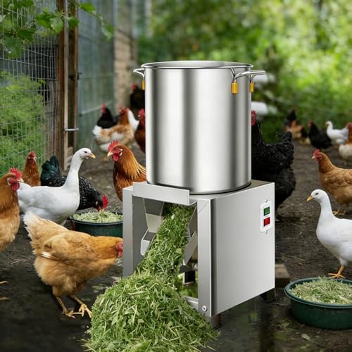 Ostreemaner Gewerblicher Gemüsehäcksler, Kleiner Geflügelfutterzerkleinerer Für Den Haushalt, Edelstahl, Mit 30 cm Zuführöffnung Und 16,5 cm Auslass, 50-200 Kg/H Leistung, Futterhäcksler 1800W