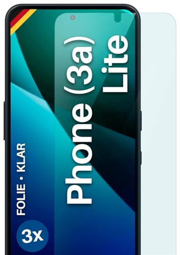 moex für Nothing Phone (3a) Lite Schutzfolie Displayschutz Folie Ultra-klar HD 0,2 mm kompatibel mit jeder Hülle, Anbringen ohne Blasen, Handyfolie Extra Kratzfest, FlexProtect 3 Stück