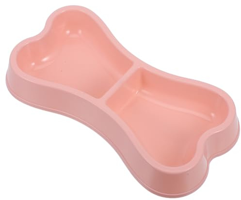 GALPADA Pet Bowl to Hold and Water with Dual Compartments Bone Shape Dog Bowl Random Color for Cats and Other Animals for Feeding Multiple Pets at Home