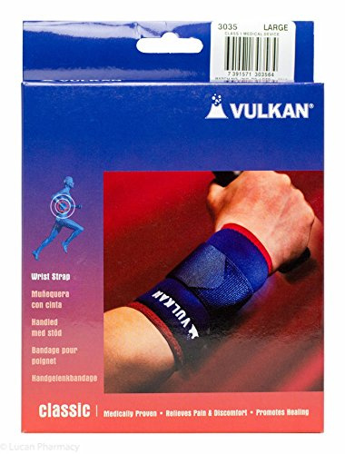 Vulkan Classic Wrist Support with Strap, Large, Old Style, For Wrist Sprains, Strains, & Injuries, Compression & Warmth, Short Sleeve for Prevention & Protection, Rehabilitation & Recovery