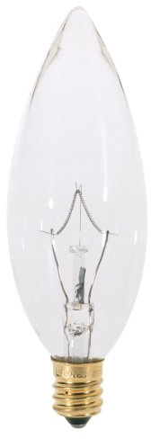 Satco S4711 120V E14 Euro Base 25-Watt B9.5 Light Bulb, Clear