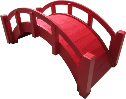 samsgazebos 63,5 cm Pont de Jardin Miniature en Bois Japonais, 64 cm, imperméabilisé, Marron Clair, assemblé, Made in USA, pour Usage décoratif Uniquement