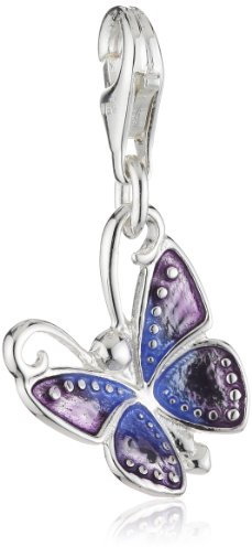 Heartbreaker Schmetterling Charm mit Karabiner in Echtsilber/Kollektion Charms of Schmetterlingcharm aus 925 Sterlingsilber/Niedlicher Anhänger für Damen/HB 438