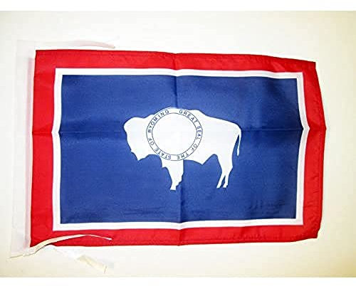 AZ FLAG - Drapeau Wyoming - 45x30 cm - Pavillon Etat Américain - Usa - Etats-Unis 100% Polyester Avec Deux Cordelettes - 20g