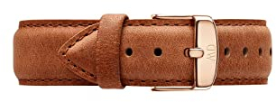 Daniel Wellington Classic Durham Cinturino Uomo, 20mm, in Pelle, Marrone/Oro Rosato