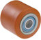 Rullo con nucleo in acciaio, rivestim in poliuretano colato Diam. mm.80 Lungh. mm.90 Port Kg.780 foro con cuscinetti a sfere, uso industriale Ruota per pattini Ruota per sollevatori e Transpallet (90)