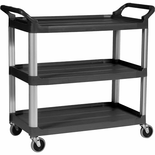 Rubbermaid Commercial Products FG409100BLA Servierwagen mit 3 Ablagen