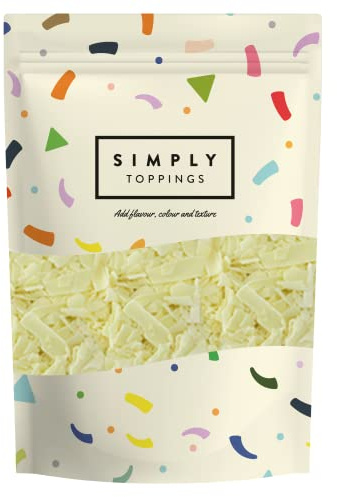 SIMPLY White Chocolate Flakes (300g) | Chocolate Sprinkles for Cake Decoration, Ice Cream, Frappes, Milkshakes & Hot Chocolate Toppings, Suitable for Vegetarians