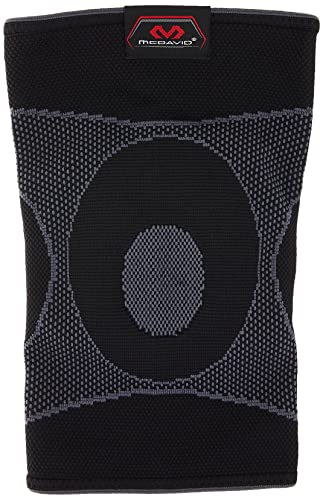 Mc David 5125R Rodillera elástica con rodete de Gel, Unisex Adulto, Negro, L