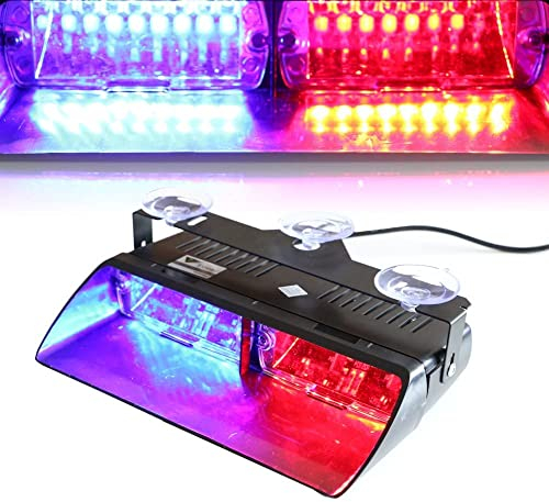 T Tocas 16 lumières rouges de secours à haute intensité de secours de police de LED pour le dash intérieur/arrière de véhicule de 12V dc/vitres arrière avec ventouses