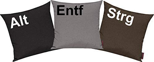 Shirtinstyle Kissenhüllen Set 3 Stück für Auserwählte! Sofakissen Motiv ALT, STRG und ENTF, Farbe schwarz