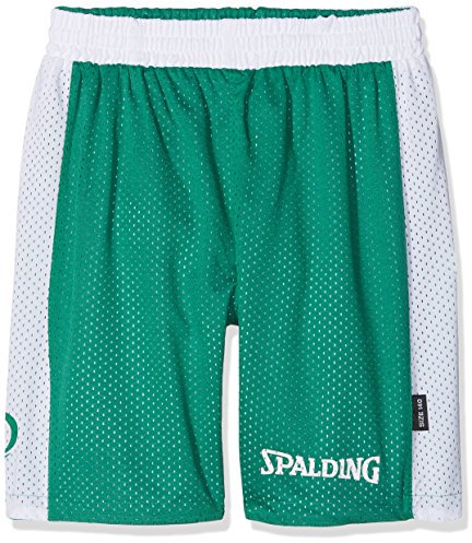 Spalding Jungen Essential Reversible Shorts, Mehrfarbig (Grün/Weiß), 164