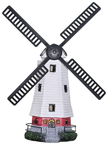 Outdoor Solar Powered Windmill Garden Ornament wind mill Light up