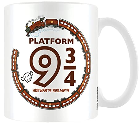 Pyramid International Harry Potter Ceramic Mug with Japanese Style Chibi Illustrations of Hogwarts Express and Hedwig - Official Merchandise
