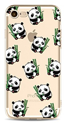 iPhone 6S Hülle Panda, iPhone 6 HandyHülle Silikon Niedlich Panda Tier Muster Slim Gel TPU Transparent Schutzhülle für 4.7 iPhone 6/iPhone 6S Durchsichtig Dünn Stoßfest Gummi Back Bumper Cover