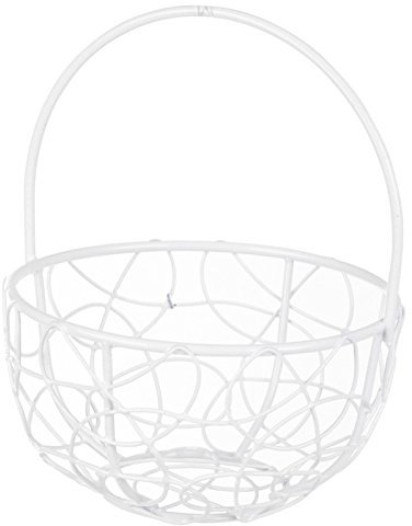 URBNLIVING Medium Round White Wire Mesh Basket