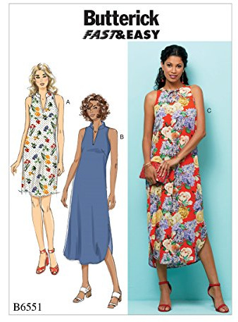 Butterick Patterns 6551 ZZ Sizes Large - 2X-Large Misses Dress, Tissue, Multi-Colour, 17.00 x 0.5 x 22.00 cm