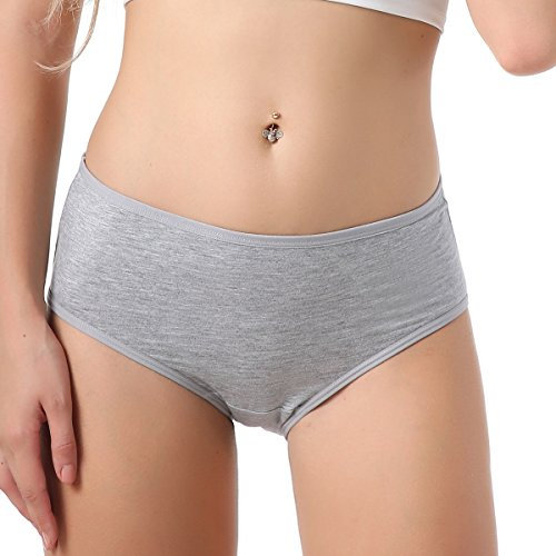 TEERFU 5Pack Womens Bamboo Brief Soft Underwear Breathable Panties 5Colors