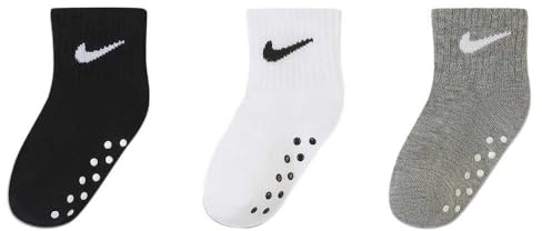 NIKE Baby Boys Unisex Baby Mid Cut Quarter Gripper Socks