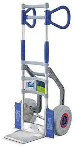 Vollmontierte EXPRESSO Alu Profi- Sackkarre klappbar / 120kg / graue Luftreifen für helle Böden / Schaufel L 24,5 x B 22 cm / AE27185123