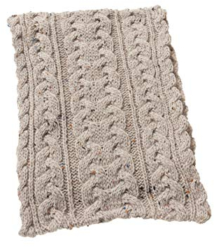Aran Crafts Irischer Schal mit Zopfmuster, schwer, für kaltes Wetter, 25,4 x 162,6 cm, 100% Merinowolle, Haferflocken (Oatmeal), Einheitsgröße