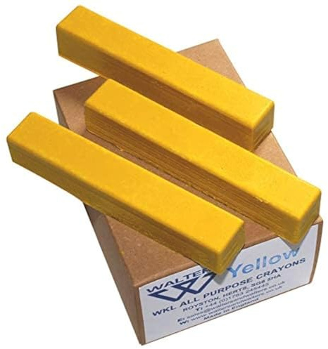 Walters WKL All Purpose Wax Crayons for Marking All Surfaces (Box 12, Yellow)