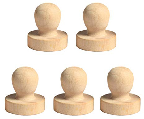 Healifty 5 Stück Holzstempel Griffe 3.8 Cm Rund Diy Stempelgriff Für Scrapbooking Basteln Prägestempel Handgriff