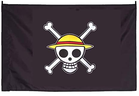 Bandera de paja con bandera, diseño pirata