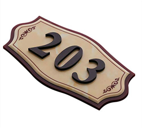 Personalised Acrylic House Wall Plaque - Self-Adhesive 3D Door Number Name Plate - Customized Address Numbers Sign - Classic Art Decor
