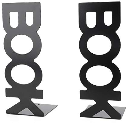 Fydun 2 pièces Bout de Livre Personnages Forme Livre Stand Livre étagère Porte-Livre en métal Bouchon pour Livres/Films/CD école décor à la Maison(208mm)