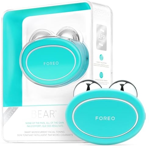 FOREO BEAR Microcurrent Face Lift Device - Exercises Jaw and Face - Immediate Non-Invasive Facelift - Anti-Aging - Safe & Painless - Mint