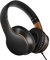 LORELEI X6 Over-Ear Headphones with Microphone, Lightweight Foldable & Portable Stereo Bass Headphones with 1.45M No-Tangle, Wired Headphones for Smartphone Tablet MP3 / 4 (Black-Gold)