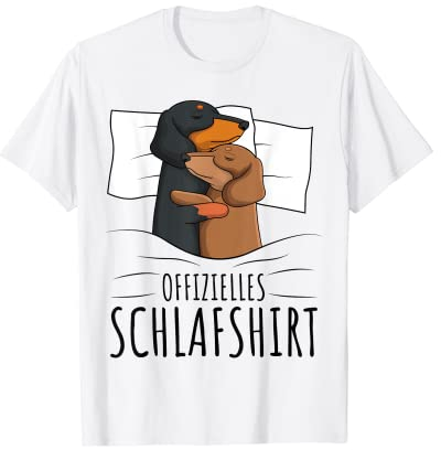 Offizielles Schlafshirt Dackel Hund Dachshund Teckel T-Shirt