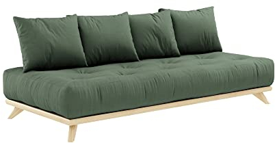 Karup Design, Senza Sofa, Schlafsofa, Gestell: Klarlackiert, Matratze: Olivengrün