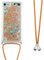Handykette Handyhülle für iPod Touch 5/6 / 7 Hülle,Glitzer Quicksand kreatives Fließende Flüssigkeit schwimmt Silikon Case mit Umhängeband Handykordel Band Kette für iPod Touch 5,GS Gold Heart