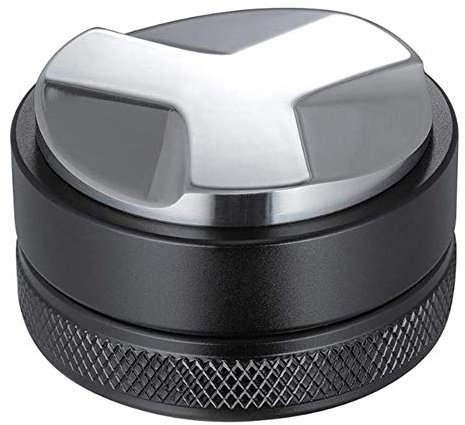 Wresetly Espresso 304 Edelstahl Kaffee-Verteiler Nivellierwerkzeug Kaffee-Tamper mit drei abgewinkelten Steigungen, 49 mm