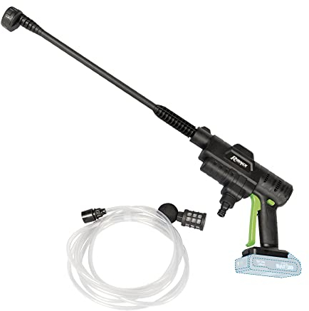 Ribimex Idropulitrice a Batteria RBAT20, 20V, Autoadescante, Ultraleggera, 6 Getti Regolabili, Tubo d'Aspirazione 5 m con Filtro e Galleggiante, Batteria e Caricatore non Inclusi - PRBAT20/NHPSB