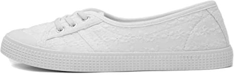 Lilley Phoebe Womens White Floral Canvas - Size 9 UK - White