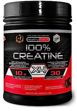 Healthy Fusion Creatina Monoidrata | Creatina Pura microfiltrata | Favorisce la crescita muscolare e migliora la resistenza fisica | Elevata solubilità | Formato in polvere, gusto di Cioccolato 300gr