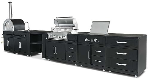Oviala - Cocina exterior con 6 muebles con módulo de cocina
