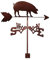 Wetterfahne, Schwein, Dachs, schwarzer Drache, Dachmontage, Edelstahl, Wetterfahne, Windrichtungsanzeiger, Wetterhahn, Messwerkzeuge für Garten, Terrasse, Hofdekoration (Schwein)