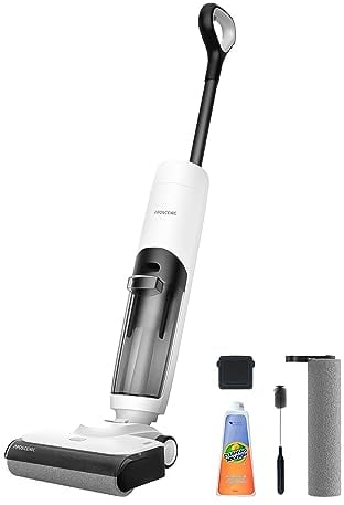 Proscenic F10 Aspirapolvere Senza Fili, Lavapavimenti, Spruzzo dell'Acqua, Bordi Stretti, Autopropulsione&Asciugatura, Assistente Vocale,Pulizia per Superfici Asciutti o Bagnati, Bianco